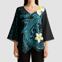 Aloha Hammerhead Shark Kimono Sleeve Blouse Calypso Hawaiian Kakau Tribal Tattoo - Polynesian Pride
