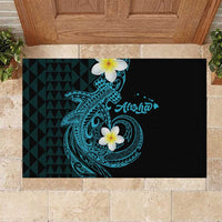 Aloha Hammerhead Shark Rubber Doormat Calypso Hawaiian Kakau Tribal Tattoo