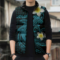 Aloha Hammerhead Shark Sleeveless Puffer Jacket Calypso Hawaiian Kakau Tribal Tattoo - Polynesian Pride