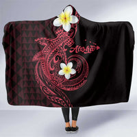 Aloha Hammerhead Shark Hooded Blanket Feverish Pink Hawaiian Kakau Tribal Tattoo