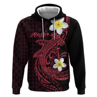 Aloha Hammerhead Shark Hoodie Feverish Pink Hawaiian Kakau Tribal Tattoo