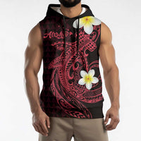 Aloha Hammerhead Shark Sleeveless Hoodie Feverish Pink Hawaiian Kakau Tribal Tattoo - Polynesian Pride