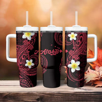 Aloha Hammerhead Shark Tumbler With Handle Feverish Pink Hawaiian Kakau Tribal Tattoo