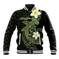 Aloha Hammerhead Shark Baseball Jacket Lime Rickey Hawaiian Kakau Tribal Tattoo