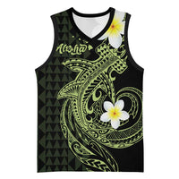 Aloha Hammerhead Shark Basketball Jersey Lime Rickey Hawaiian Kakau Tribal Tattoo - Polynesian Pride