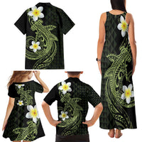 Aloha Hammerhead Shark Family Matching Tank Maxi Dress and Hawaiian Shirt Lime Rickey Hawaiian Kakau Tribal Tattoo