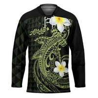 Aloha Hammerhead Shark Hockey Jersey Lime Rickey Hawaiian Kakau Tribal Tattoo LT9 Unisex Lime - Polynesian Pride