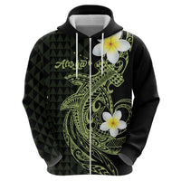 Aloha Hammerhead Shark Hoodie Lime Rickey Hawaiian Kakau Tribal Tattoo