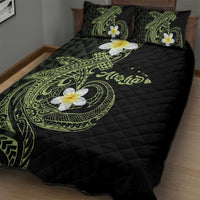 Aloha Hammerhead Shark Quilt Bed Set Lime Rickey Hawaiian Kakau Tribal Tattoo