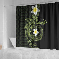 Aloha Hammerhead Shark Shower Curtain Lime Rickey Hawaiian Kakau Tribal Tattoo