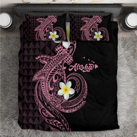 Aloha Hammerhead Shark Bedding Set Vivacious Pink Hawaiian Kakau Tribal Tattoo