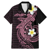 Aloha Hammerhead Shark Family Matching Mermaid Dress and Hawaiian Shirt Vivacious Pink Hawaiian Kakau Tribal Tattoo