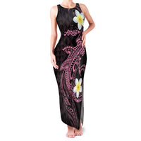 Aloha Hammerhead Shark Family Matching Tank Maxi Dress and Hawaiian Shirt Vivacious Pink Hawaiian Kakau Tribal Tattoo