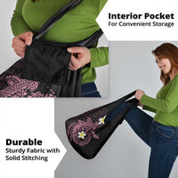 Aloha Hammerhead Shark Grocery Bag Vivacious Pink Hawaiian Kakau Tribal Tattoo