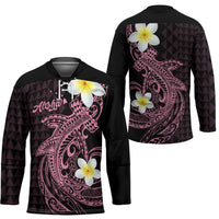 Aloha Hammerhead Shark Hockey Jersey Vivacious Pink Hawaiian Kakau Tribal Tattoo LT9 - Polynesian Pride