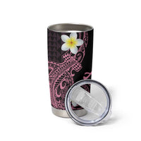 Aloha Hammerhead Shark Tumbler Cup Vivacious Pink Hawaiian Kakau Tribal Tattoo