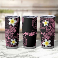 Aloha Hammerhead Shark Tumbler Cup Vivacious Pink Hawaiian Kakau Tribal Tattoo