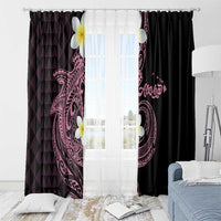 Aloha Hammerhead Shark Window Curtain Vivacious Pink Hawaiian Kakau Tribal Tattoo