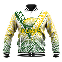 The Kuki's Cook Islands Rugby Baseball Jacket Be Unique Vibe White LT9 Unisex White - Polynesian Pride