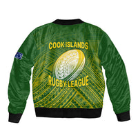 The Kuki's Cook Islands Rugby Sleeve Zip Bomber Jacket Be Unique Vibe Green LT9 - Polynesian Pride