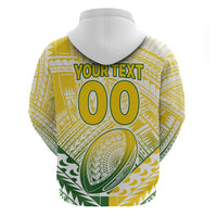 (Custom Text and Number) The Kukis Cook Islands Rugby Hoodie Be Unique Vibe White LT9 - Polynesian Pride