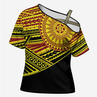 Personalised Tonga Ha apai High School Cross Shoulder Shirt Ngatu Fonulei Pattern - Polynesian Pride