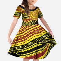 Personalised Tonga Ha apai High School Family Matching Off The Shoulder Long Sleeve Dress and Hawaiian Shirt Ngatu Fonulei Pattern