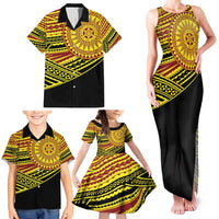 Personalised Tonga Ha apai High School Family Matching Tank Maxi Dress and Hawaiian Shirt Ngatu Fonulei Pattern