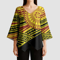 Personalised Tonga Ha apai High School Kimono Sleeve Blouse Ngatu Fonulei Pattern - Polynesian Pride