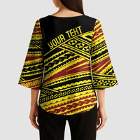 Personalised Tonga Ha apai High School Kimono Sleeve Blouse Ngatu Fonulei Pattern - Polynesian Pride