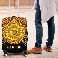 Personalised Tonga Ha apai High School Luggage Cover Ngatu Fonulei Pattern LT9 Gold - Polynesian Pride