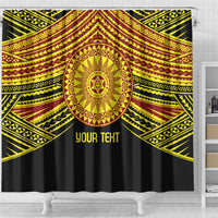 Personalised Tonga Ha apai High School Shower Curtain Ngatu Fonulei Pattern