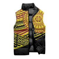 Personalised Tonga Ha apai High School Sleeveless Puffer Jacket Ngatu Fonulei Pattern - Polynesian Pride