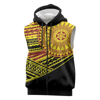 Personalised Tonga Ha apai High School Sleeveless Zip Hoodie Ngatu Fonulei Pattern - Polynesian Pride
