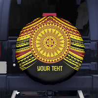Personalised Tonga Ha apai High School Spare Tire Cover Ngatu Fonulei Pattern LT9 No hole Gold - Polynesian Pride