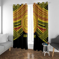 Personalised Tonga Ha apai High School Window Curtain Ngatu Fonulei Pattern