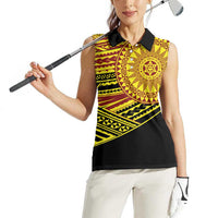 Personalised Tonga Ha apai High School Women Sleeveless Polo Shirt Ngatu Fonulei Pattern