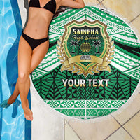 Personalised Tonga Saineha High School Beach Blanket Polynesian Ngatu Tribal