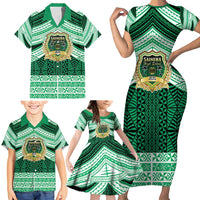 Personalised Tonga Saineha High School Family Matching Short Sleeve Bodycon Dress and Hawaiian Shirt Polynesian Ngatu Tribal