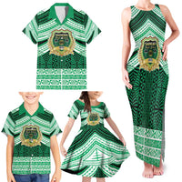 Personalised Tonga Saineha High School Family Matching Tank Maxi Dress and Hawaiian Shirt Polynesian Ngatu Tribal