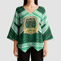 Personalised Tonga Saineha High School Kimono Sleeve Blouse Polynesian Ngatu Tribal - Polynesian Pride