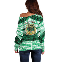 Personalised Tonga Saineha High School Off Shoulder Sweater Polynesian Ngatu Tribal