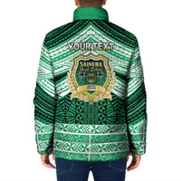 Personalised Tonga Saineha High School Padded Jacket Polynesian Ngatu Tribal - Polynesian Pride