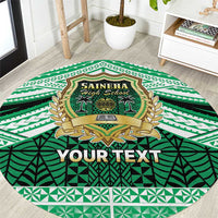 Personalised Tonga Saineha High School Round Carpet Polynesian Ngatu Tribal