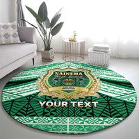 Personalised Tonga Saineha High School Round Carpet Polynesian Ngatu Tribal