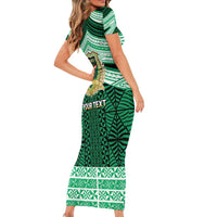 Personalised Tonga Saineha High School Short Sleeve Bodycon Dress Polynesian Ngatu Tribal LT9 - Polynesian Pride