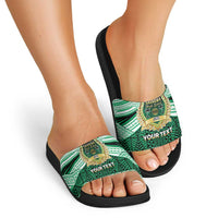 Personalised Tonga Saineha High School Slide Sandals Polynesian Ngatu Tribal - Polynesian Pride