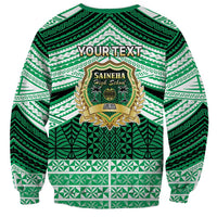 Personalised Tonga Saineha High School Sweatshirt Polynesian Ngatu Tribal