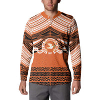 Personalised Tonga Tailulu College Button Sweatshirt Polynesian Ngatu Tribal