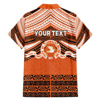 Personalised Tonga Tailulu College Family Matching Off The Shoulder Long Sleeve Dress and Hawaiian Shirt Polynesian Ngatu Tribal